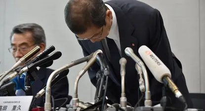 CEO de Takata, Shigehisa Takada, pidió disculpas a acreedores.