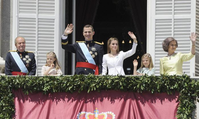 La familia real el día de la coronación de Felipe VI