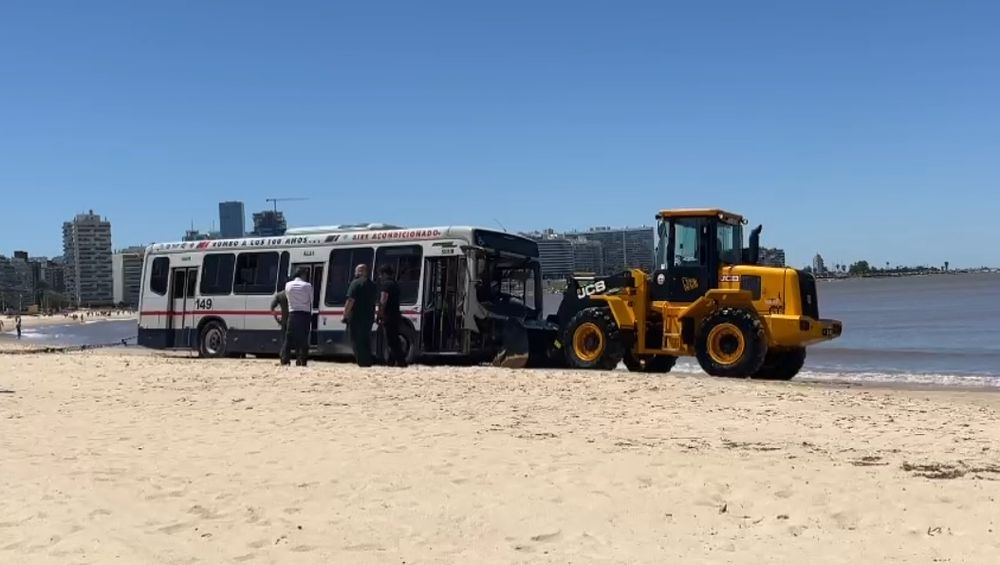 Las tareas de retiro del ómnibus en Pocitos