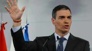 El presidente del Gobierno Pedro Sánchez este jueves en el Palacio de Moncloa. EFE