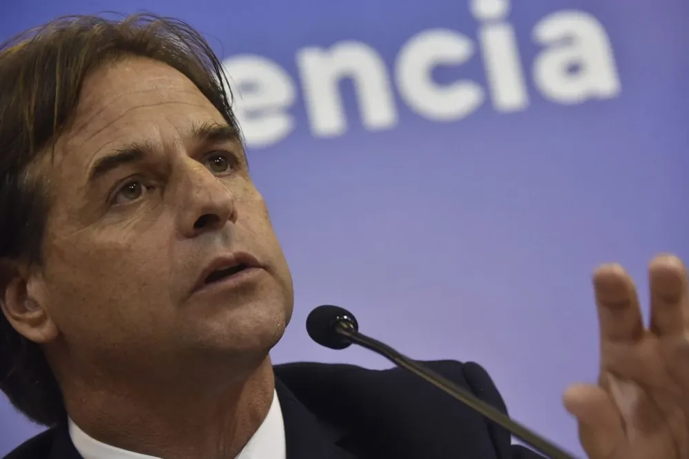 El presidente, Luis Lacalle Pou, en una conferencia en Torre Ejecutiva