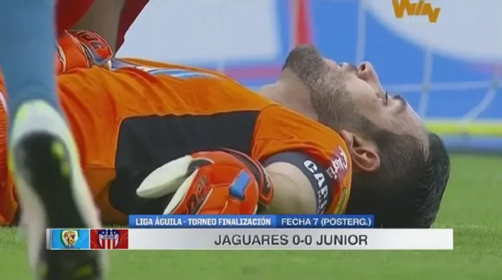 Sebastián Viera tras sufrir el golpe