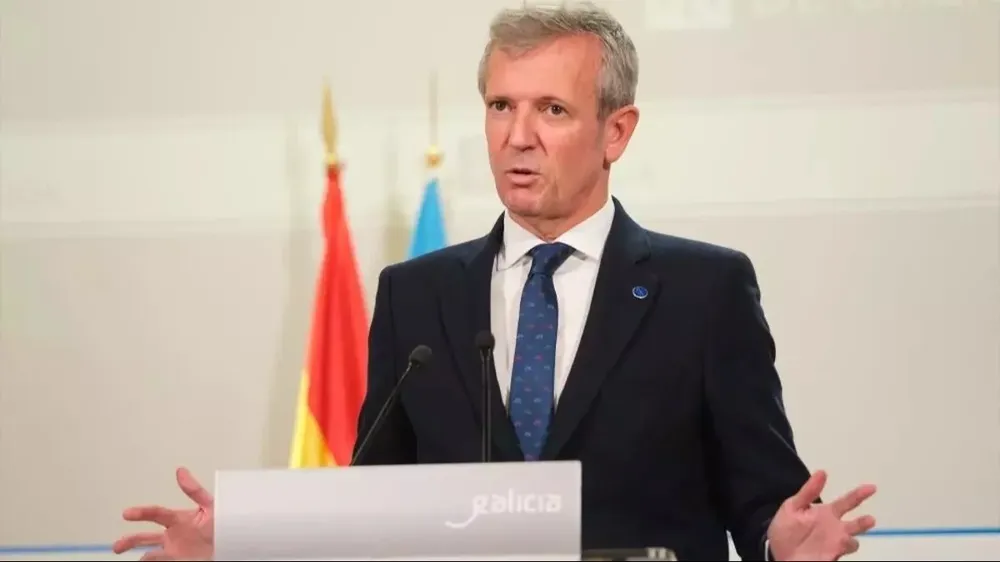 Alfonso Rueda, en la comparecencia tras una reunión del Gobierno gallego