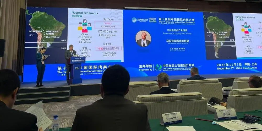 Conrado Ferber, durante su exposición en Shanghái.