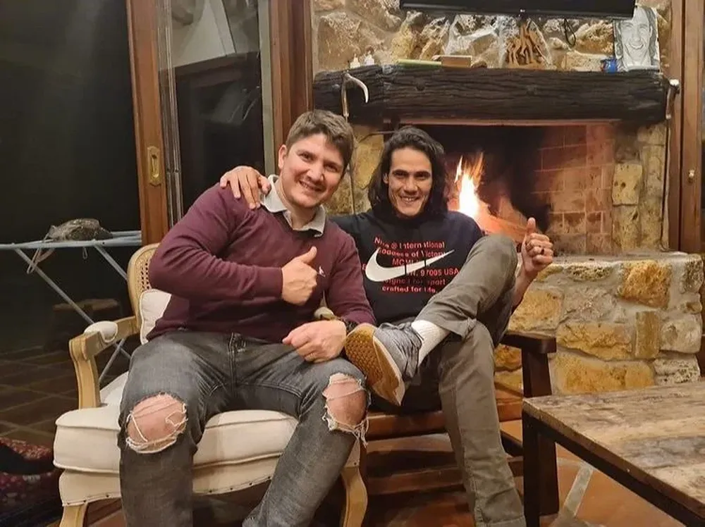 Martín Piña y Edinson Cavani