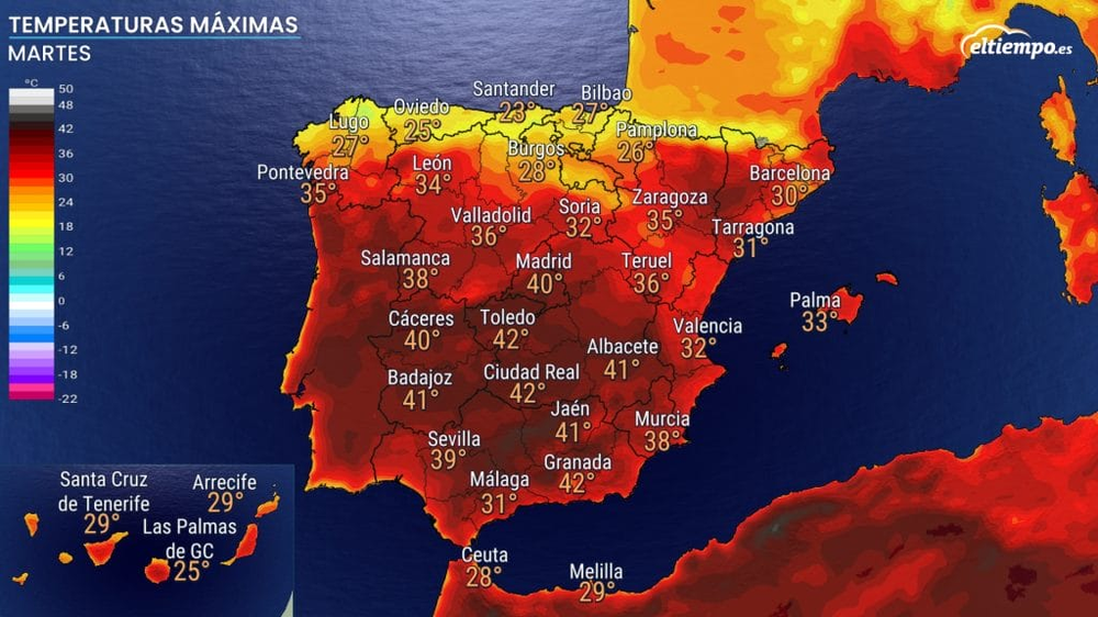 Temperaturas récord para la segunda ola de calor en España.