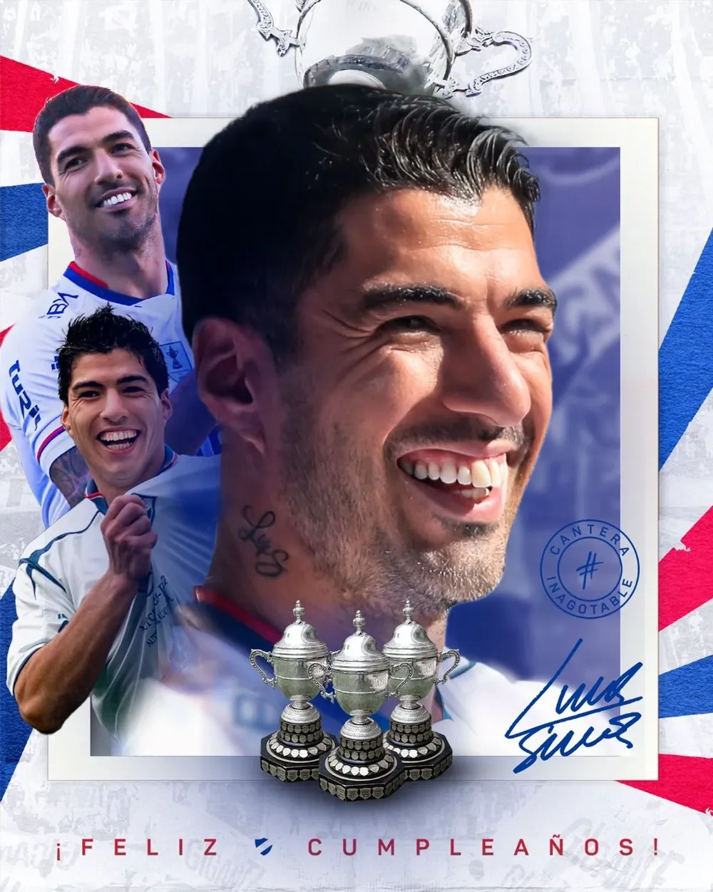 El mensaje de Nacional para Luis Suárez en su cumpleaños 37