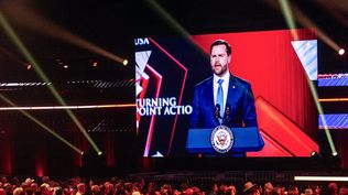 El vicepresidente JD Vance habla en el evento de Turning Point USA.&nbsp;