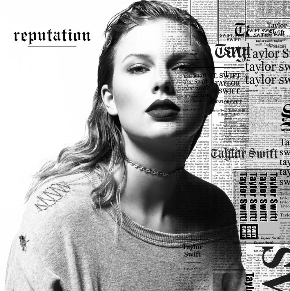 Taylor Swift en parte de la portada de Reputation