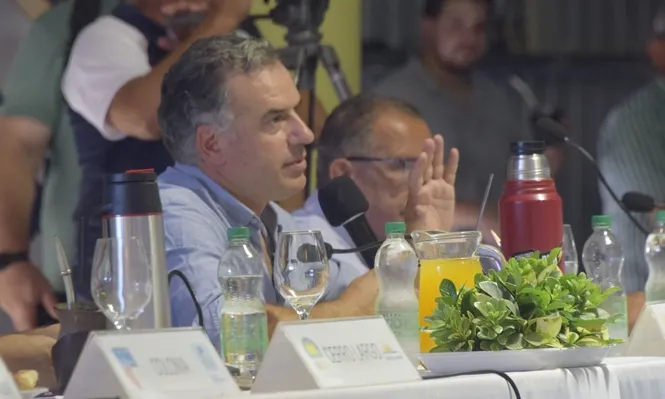 Yamandù Orsi, intendente de Canelones, durante el Congreso de Intendentes en Expoactiva.