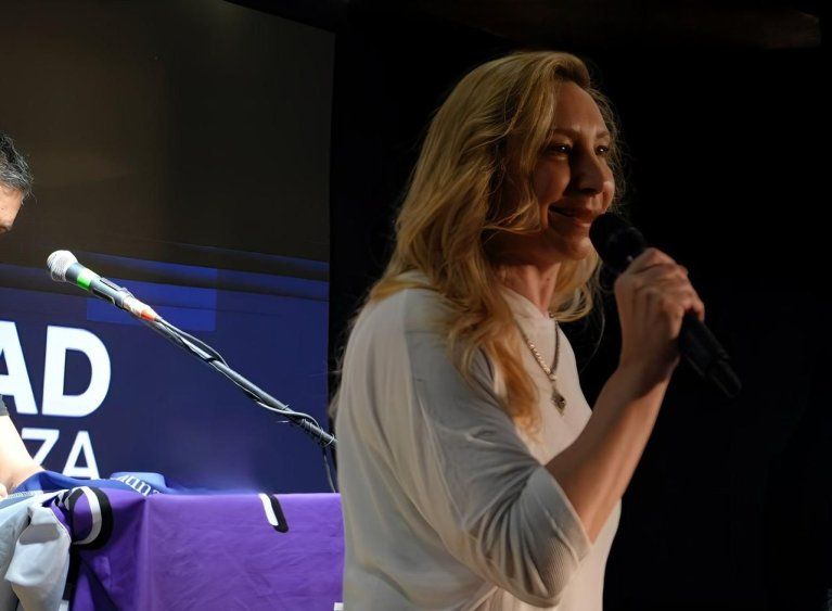 Karina Milei en un acto de LLA en la ciudad de La Plata.