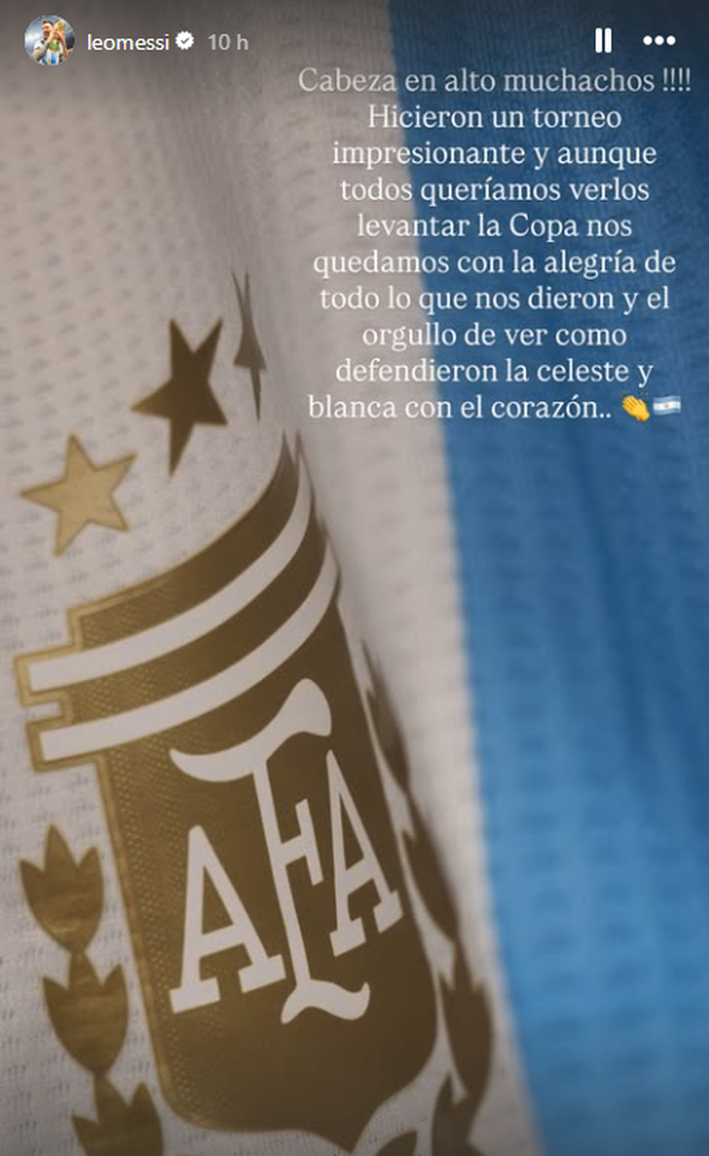 El mensaje de Lionel Messi para consolar a los jugadores de la selección argentina sub 20 El mensaje de Lionel Messi para consolar a los jugadores de la selección argentina sub 20