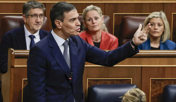 Pedro Sánchez en la sesión del Congreso. EFE