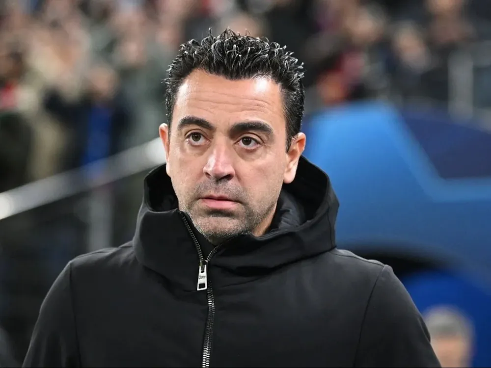 Xavi en rueda de prensa.