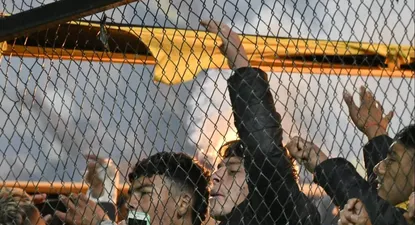 Hinchas de Peñarol durante el partido con Boston River este miércoles 28