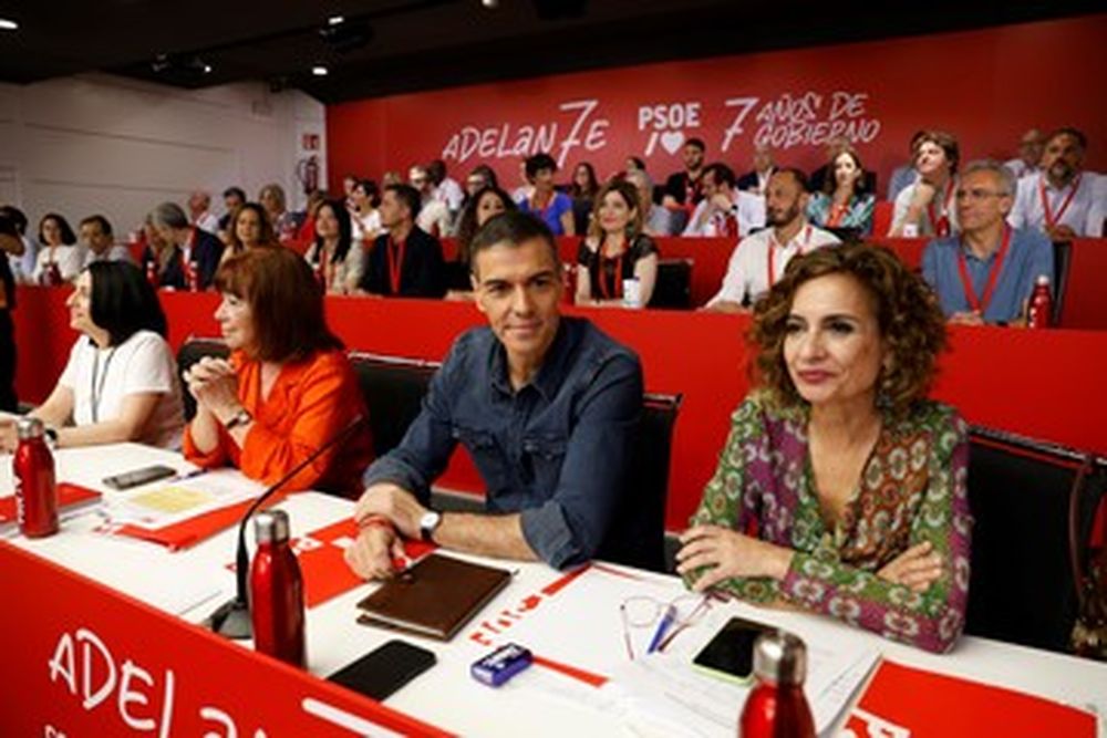 Pedro Sánchez en una reunión del PSOE.&nbsp;