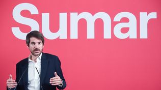 El portavoz de Sumar, Ernest Urtasun, durante una rueda de prensa, en Espacio Rastro, a 20 de mayo de 2024, en Madrid
