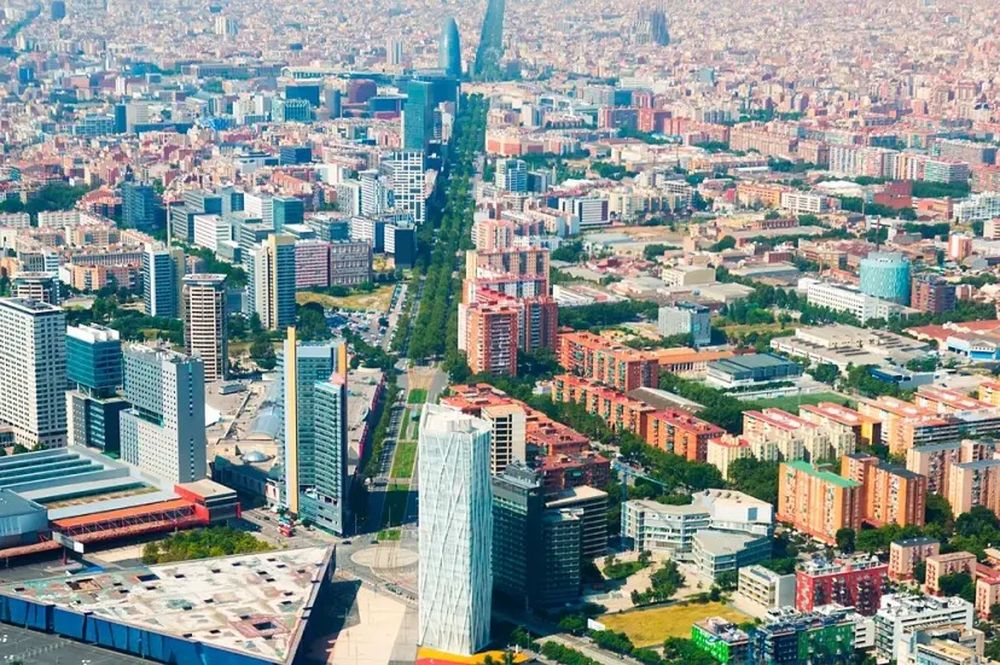 Vista aérea de la ciudad de Barcelona.
