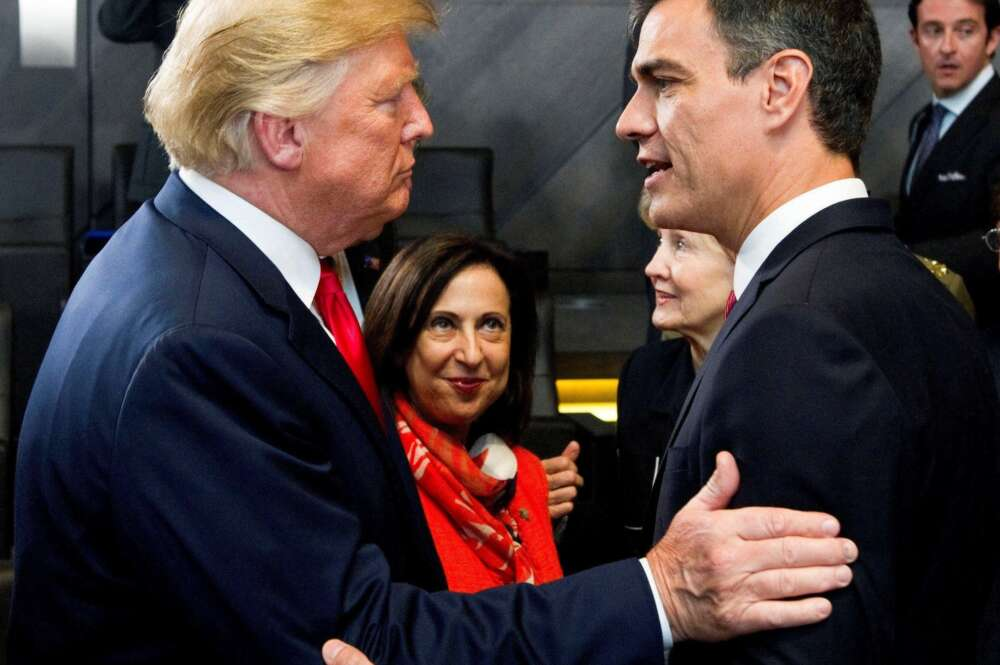 El presidente de EE.UU. Donald Trump y el presidente español, Pedro Sánchez.