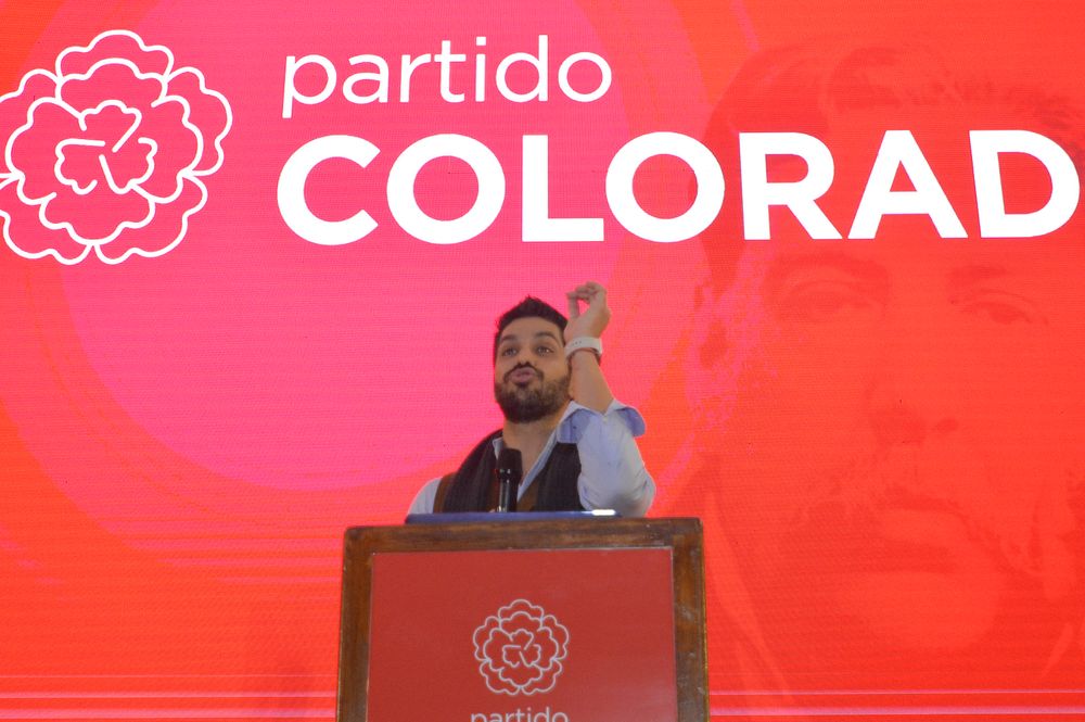 Andrés Ojeda en un acto del Partido Colorado. (Archivo)