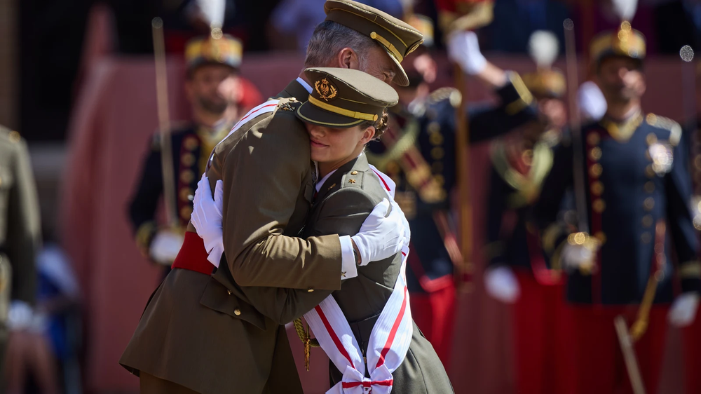 La princesa Leonor y el Rey Juan Carlos.