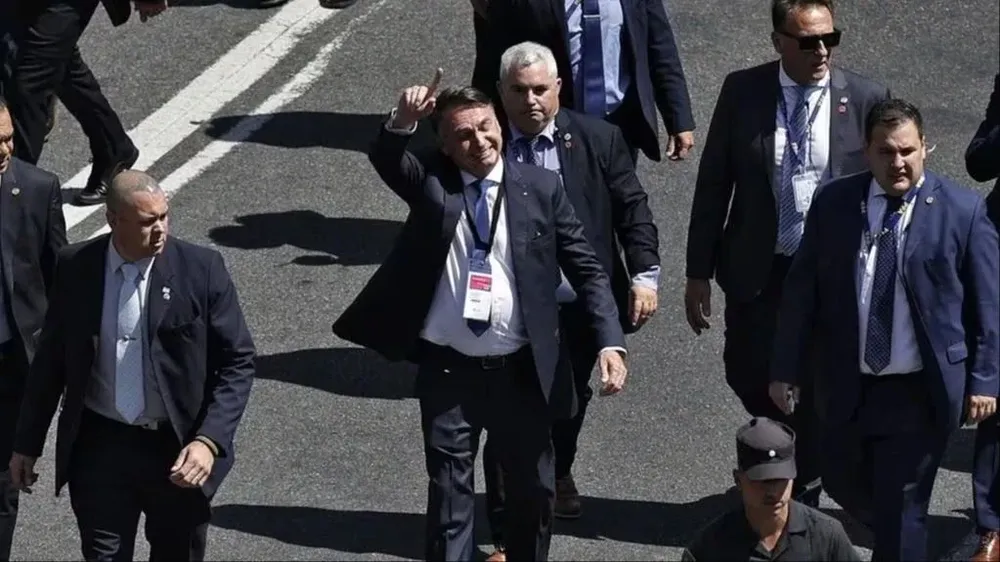 Jair Bolsonaro en la asunción de Javier Milei