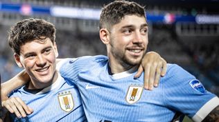 Facundo Pellistri y Federico Valverde con la selección de Uruguay en la Copa América 2024