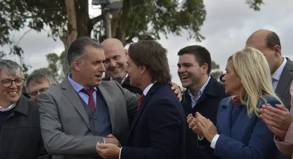Intendente Yamandú Orsi y el presidente Luis Lacalle Pou