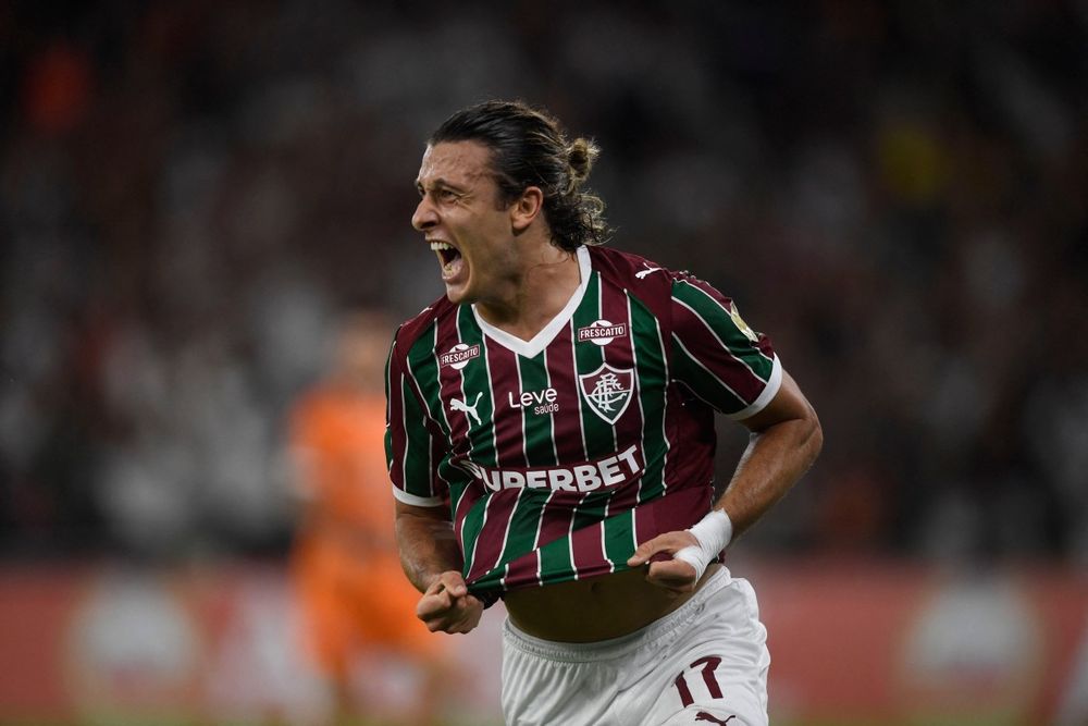 Agustín Canobbio celebra su gol contra Deportivo La Guaira por Copa Libertadores&nbsp;