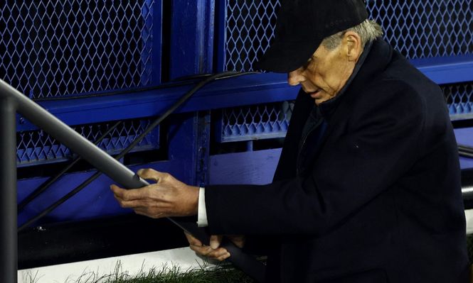 Miguel Ángel Russo en La Bombonera en el partido ante Central Córdoba de este 21 de setiembre