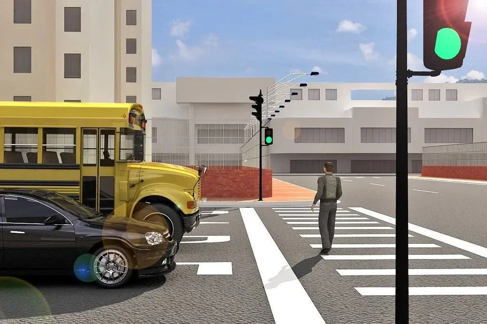 Línea blanca de cruce peatonal