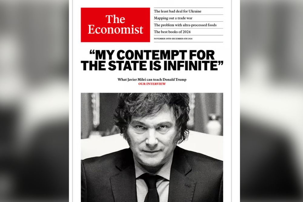 La publicación pone en su tapa una foto del presidente en blanco y negro.