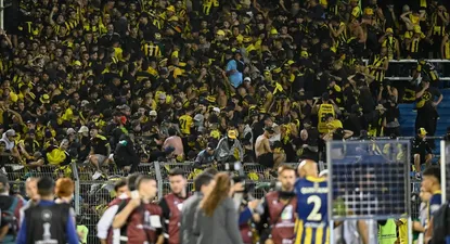 Hinchas de Peñarol en Rosario