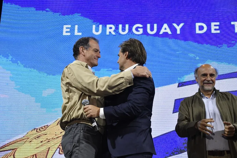 Guido Manini Ríos y Luis Lacalle Pou durante las elecciones