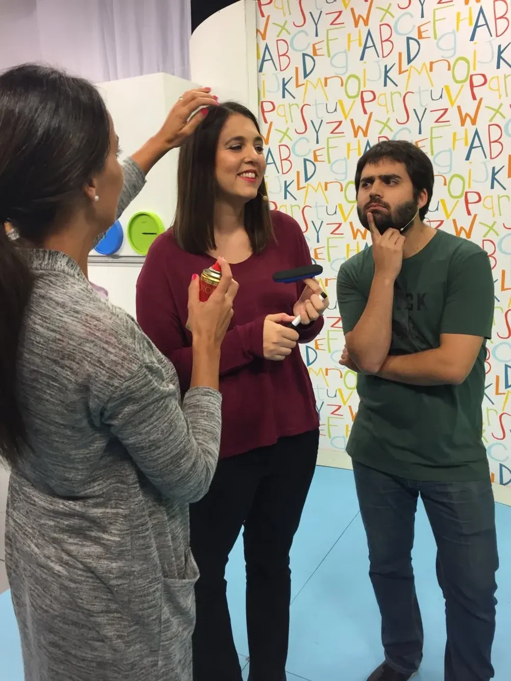 Flor y Quico con nuestra maquilladora Leticia Vales