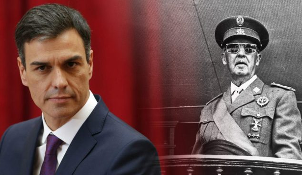 Pedro Sánchez y general Francisco Franco