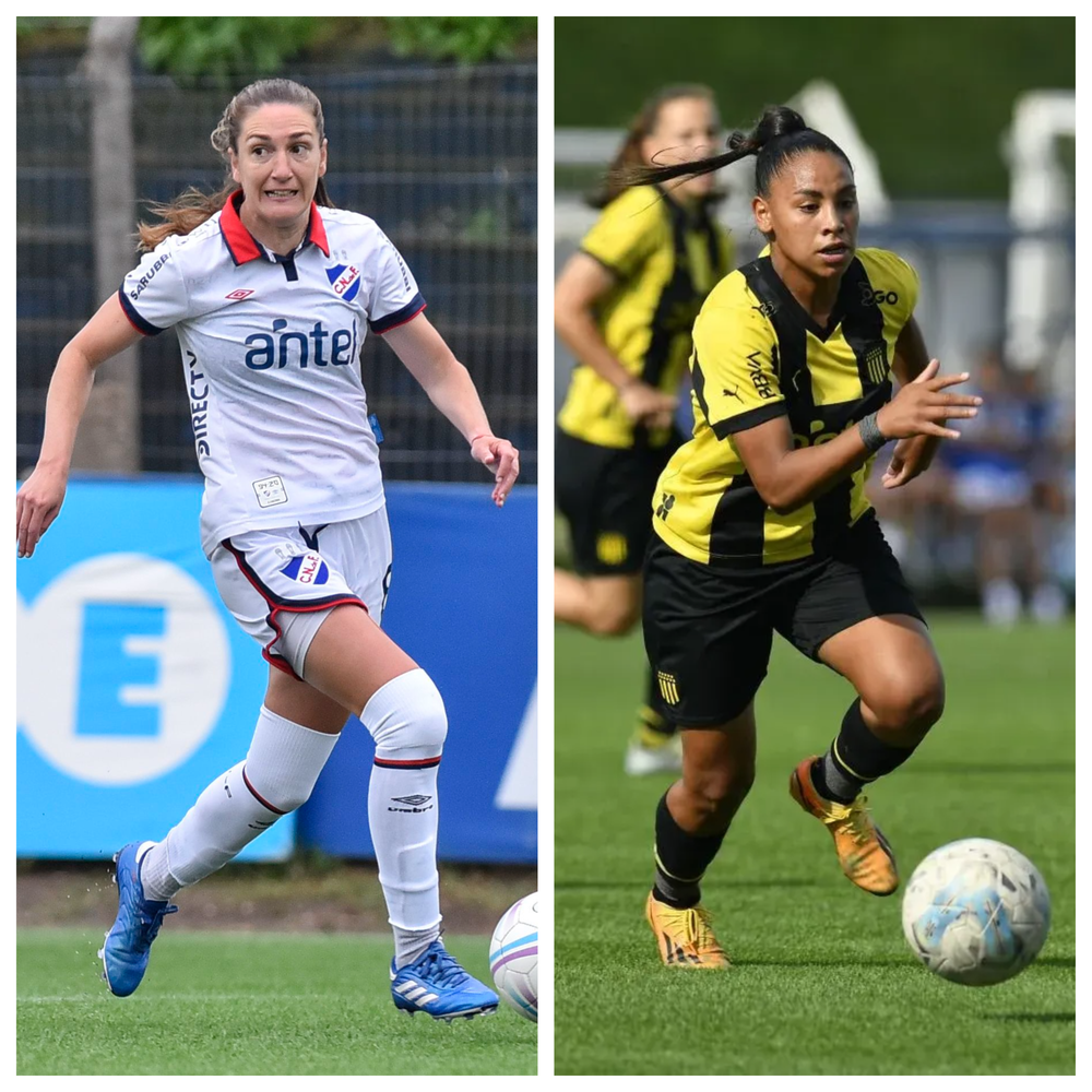 Sofía Oxandabarat, de Nacional, y Wendy Carballo, de Peñarol