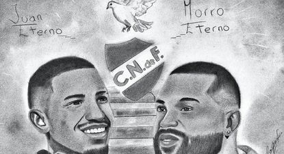 El dibujo de Juan Izquierdo y el Morro García que hizo un hincha de Nacional para recordarlos