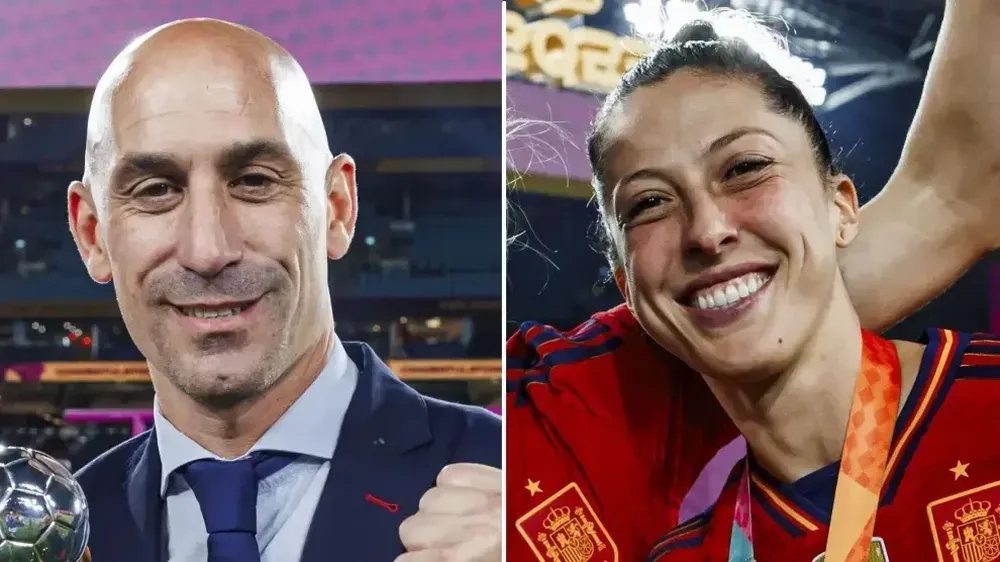 Luis Rubiales y la jugadora Jennifer Hermoso.