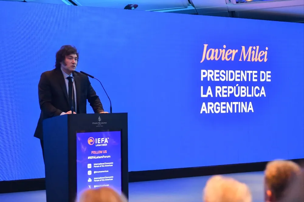 El presidente Javier Milei en el Foro de Economistas Latinoamericanos