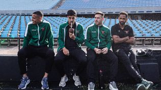 Los jugadores de Boston River antes del encuentro ante Peñarol
