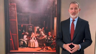 El Rey Felipe VI, en su explicación del cuadro, Las Meninas.