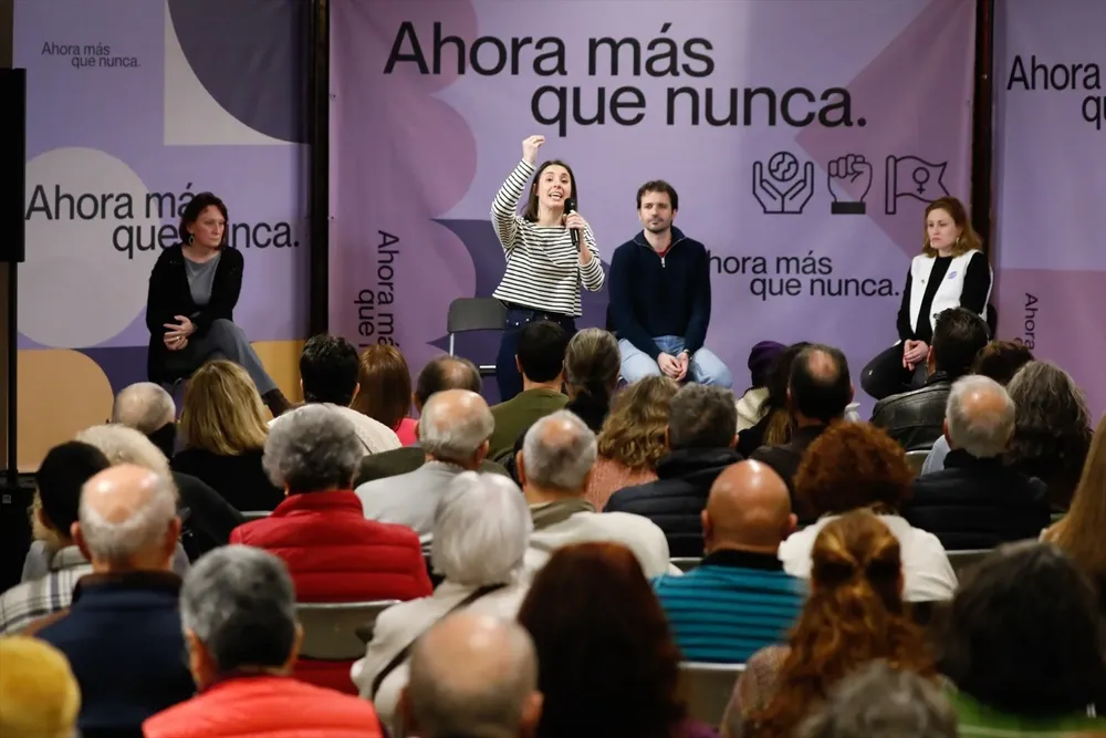 Irene Montero durante su intervención en el acto en Murcia