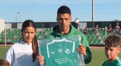 Luis Suárez y sus hijos en el Complejo LS