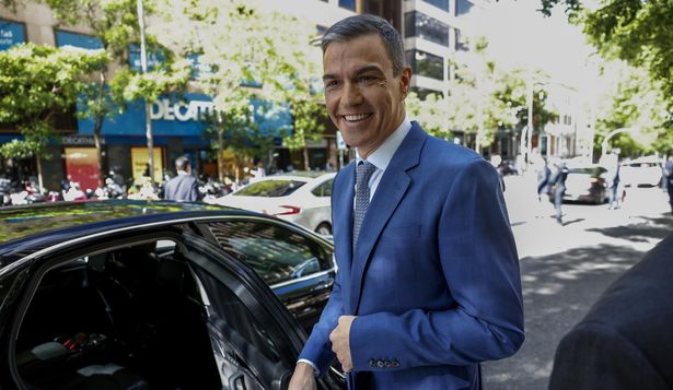 El presidente del Gobierno, Pedro Sánchez, tras intervenir en la inauguración de la cuarta edición del foro ‘Fondos Europeos: Innovación para un crecimiento sostenible’.
