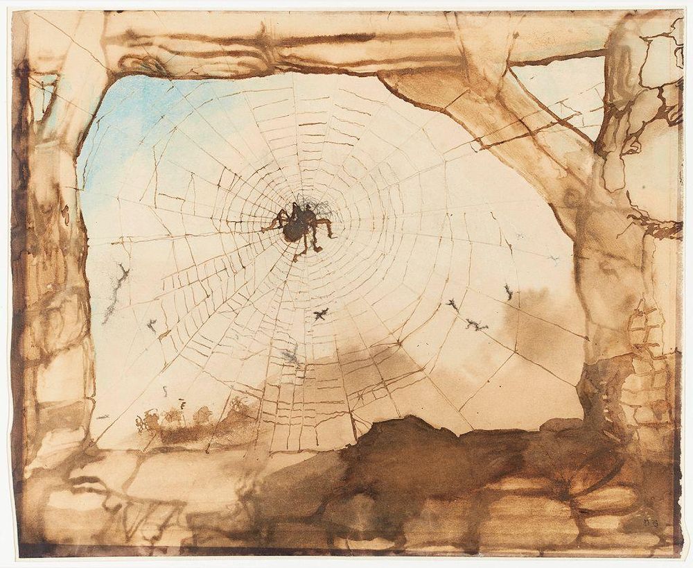 "La ciudad de Vianden vista a través de una tela de araña", 1871.