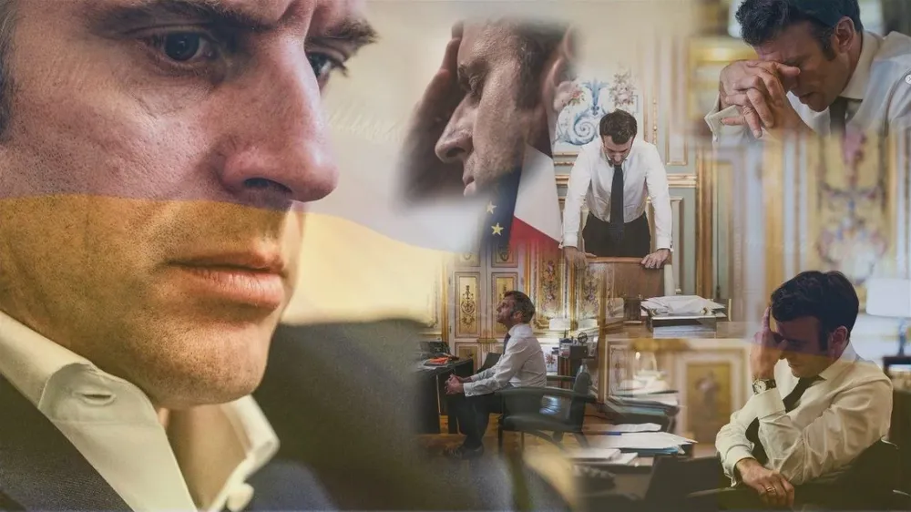 Las fotos del presidente francés luego de sus llamadas con Putin se han convertido en un meme en redes sociales