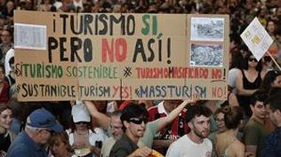 Una de las imágenes de la protesta en Mallorca.