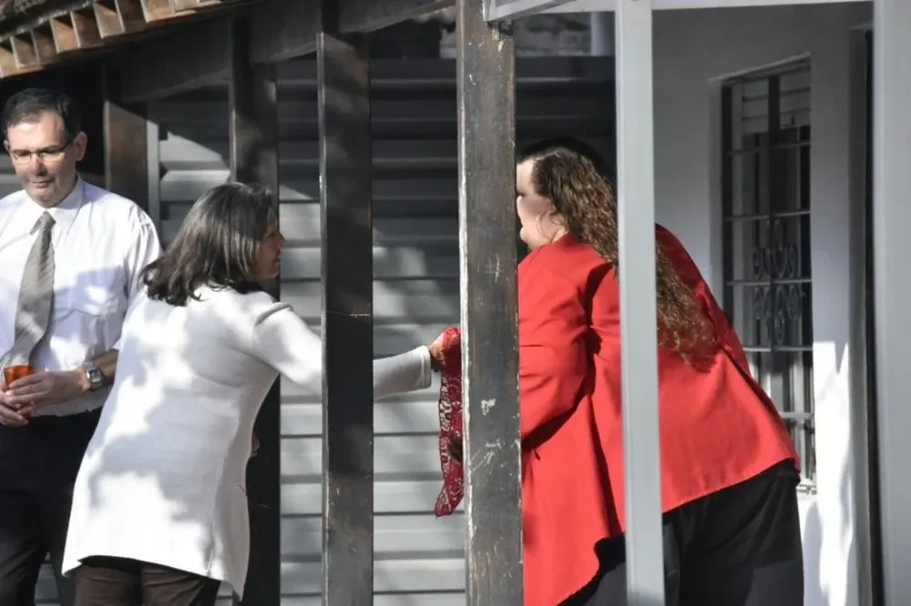 Michelle Suárez declarando este jueves en Atlántida