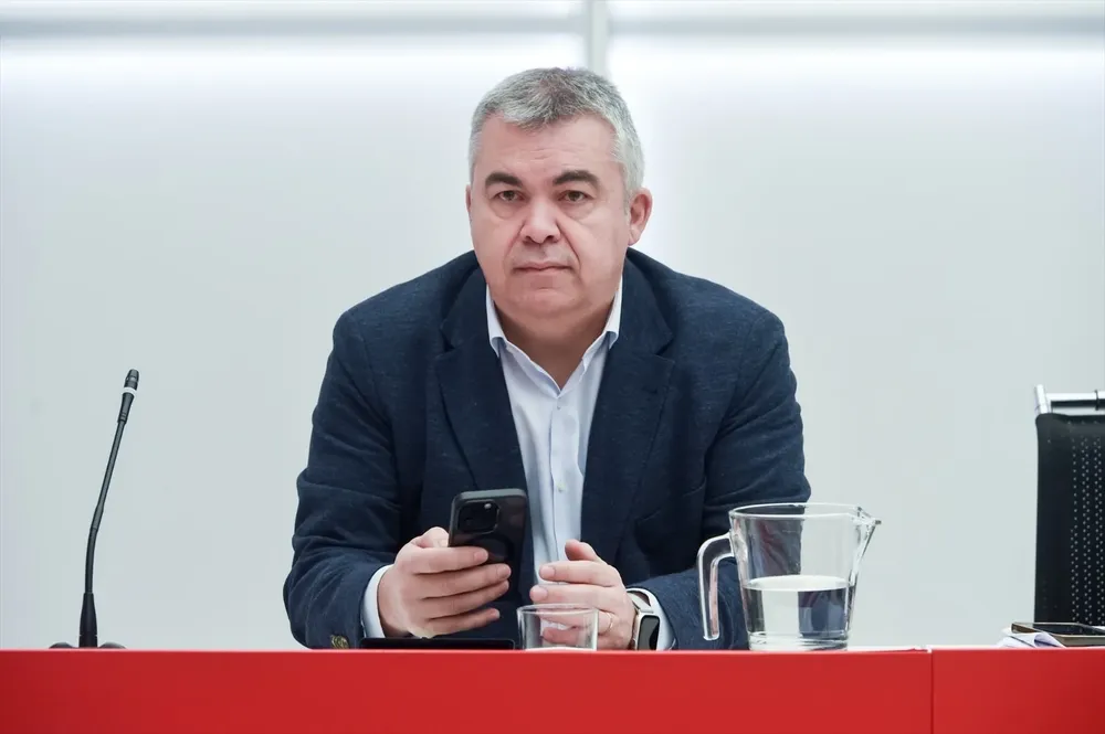 El secretario de Organización del PSOE, Santos Cerdán, durante la reunión de la Comisión Ejecutiva Federal.